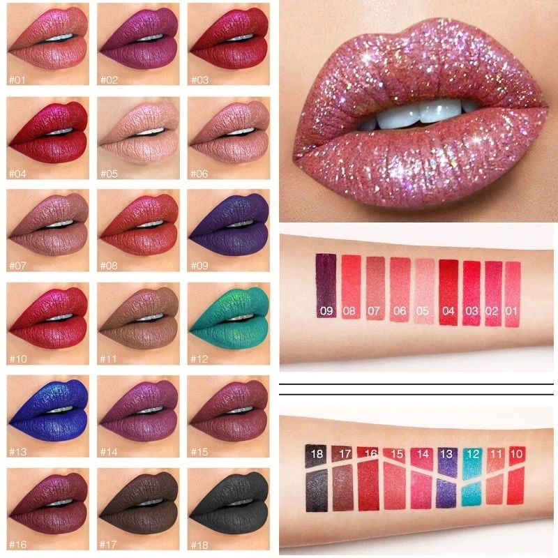 Flüssiger Glitzer-Lippenstift | Langanhaltend, Wasserfest & Vegan | 18 Farben | GlitzerGloss™