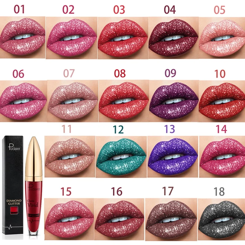 Flüssiger Glitzer-Lippenstift | Langanhaltend, Wasserfest & Vegan | 18 Farben | GlitzerGloss™