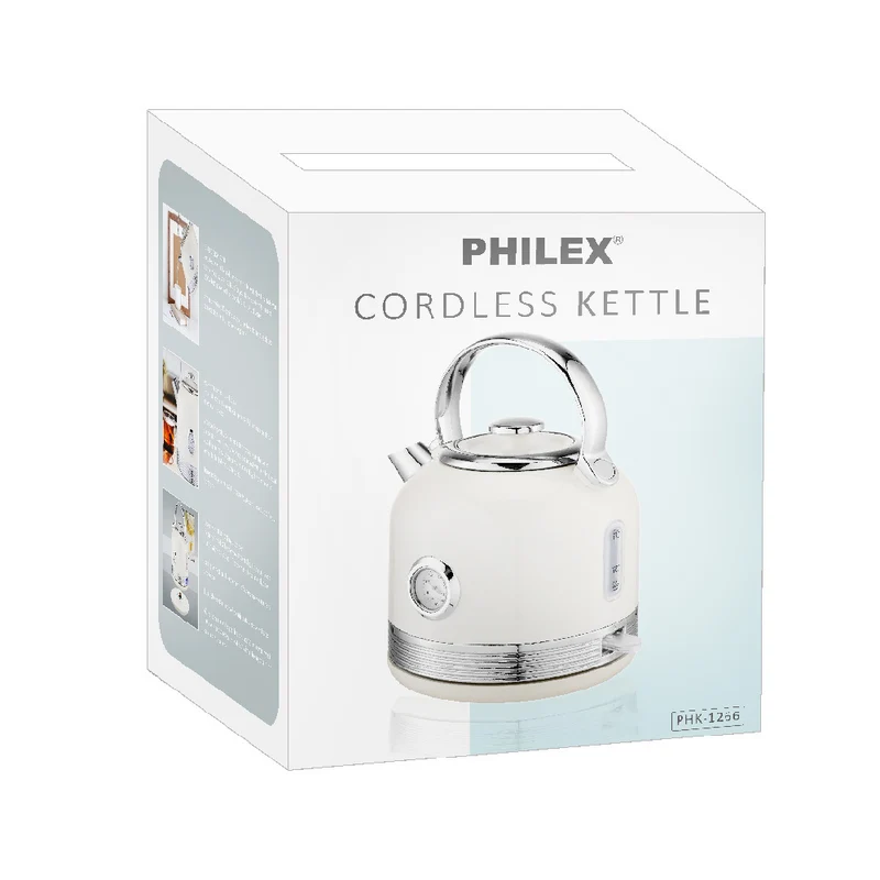 Philex 240V Cordless Stainless Steel Electric Kettle (White)