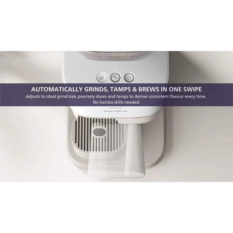 Philips Baristina Compact Bean-to-Cup Espresso Coffee Machine (Cloud White)
