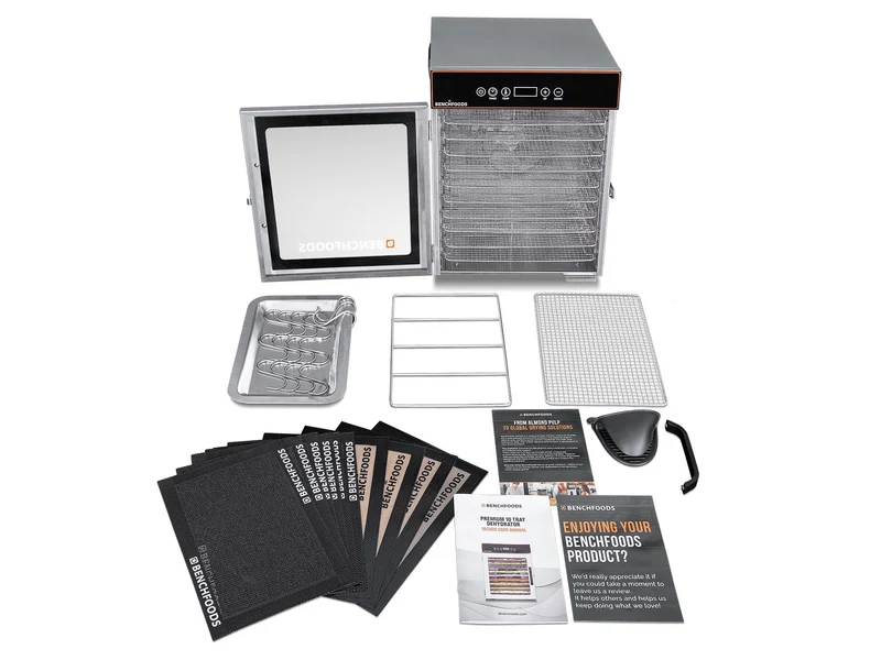 Benchfoods Food-Grade Stainless Steel Dehydrator 10 Tray Biltong Bundle (0-199 hrs)