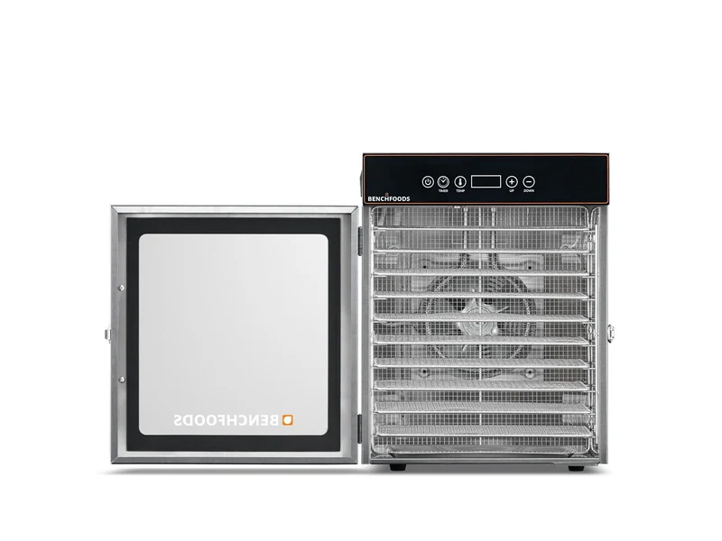Benchfoods Food-Grade Stainless Steel Dehydrator 10 Tray Biltong Bundle 0-199hrs (Black)