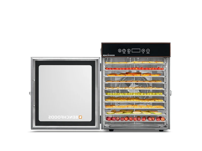 Benchfoods Electric Food Dehydrator Stainless Steel 10 Tray 199hrs (Black)