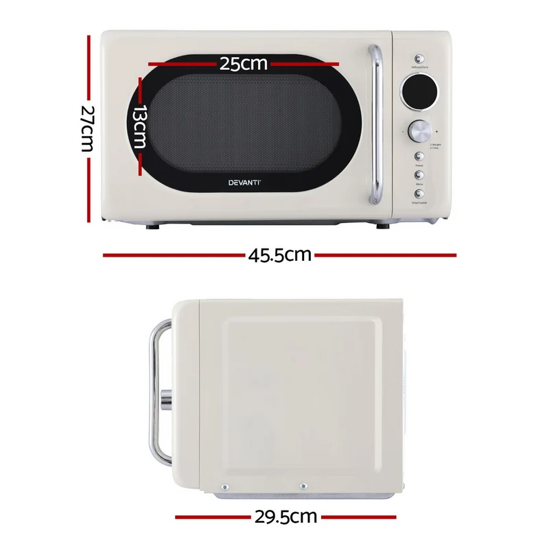 Devanti 20L Microwave Oven 700W (Cream)