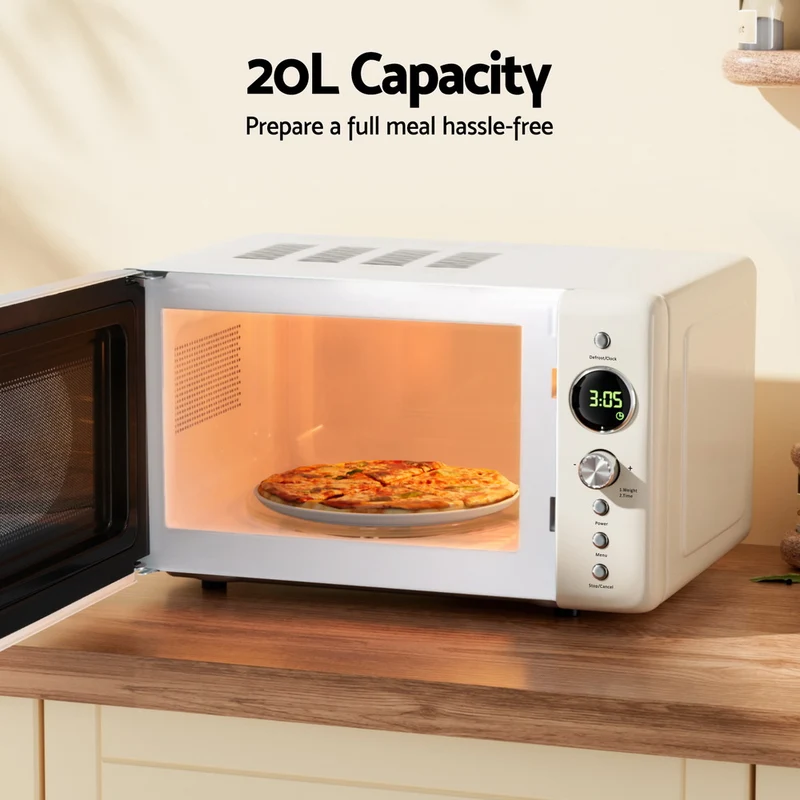 Devanti 20L Microwave Oven 700W (Cream)