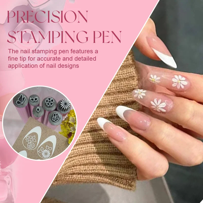 StempelPerfekt™ Nail Art Stempelstift | Präzise Poliermuster | Schnelltrocknende Tinte | Kompakt & Einfach zu Reinigen