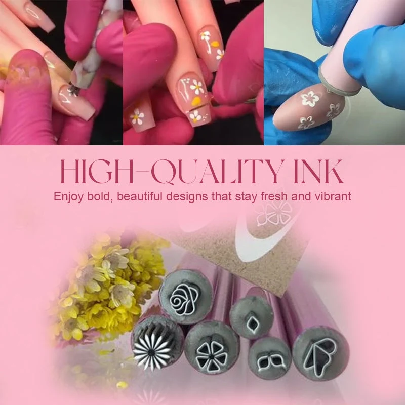 StempelPerfekt™ Nail Art Stempelstift | Präzise Poliermuster | Schnelltrocknende Tinte | Kompakt & Einfach zu Reinigen