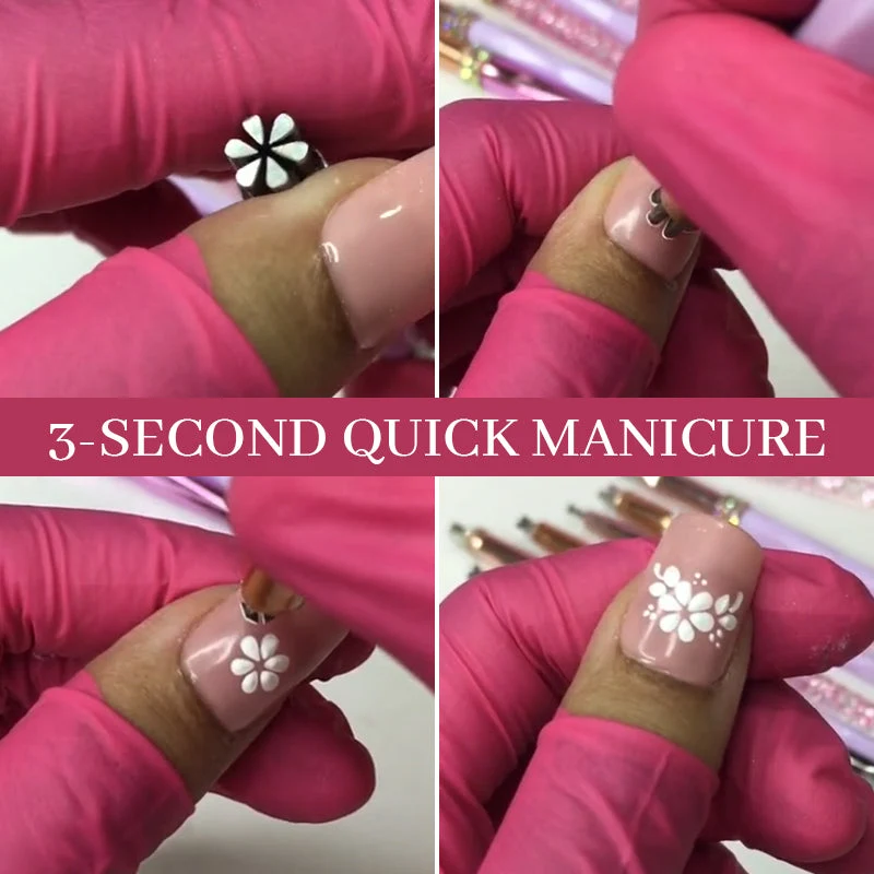 StempelPerfekt™ Nail Art Stempelstift | Präzise Poliermuster | Schnelltrocknende Tinte | Kompakt & Einfach zu Reinigen