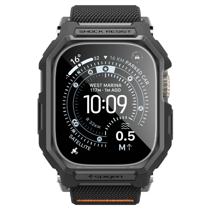 Spigen Apple Watch Ultra 4/3/2/1 49mm Lite Fit Pro Band Case with Screen Protector (Black)