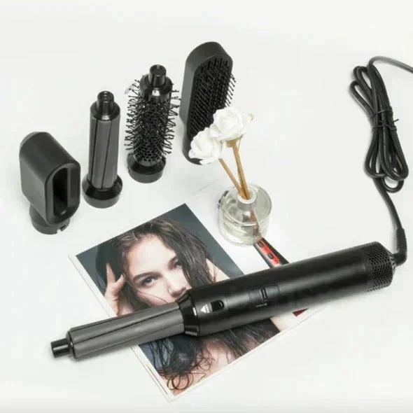 5-in-1 Haartrockner & Styling Bürste Set | Warmluft Styler für Glätten, Locken & Volumen | professioneller Haarstyler für Zuhause