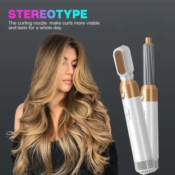 5-in-1 Haartrockner & Styling Bürste Set | Warmluft Styler für Glätten, Locken & Volumen | professioneller Haarstyler für Zuhause