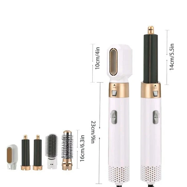 5-in-1 Haartrockner & Styling Bürste Set | Warmluft Styler für Glätten, Locken & Volumen | professioneller Haarstyler für Zuhause