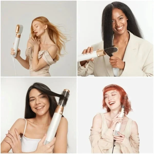 5-in-1 Haartrockner & Styling Bürste Set | Warmluft Styler für Glätten, Locken & Volumen | professioneller Haarstyler für Zuhause