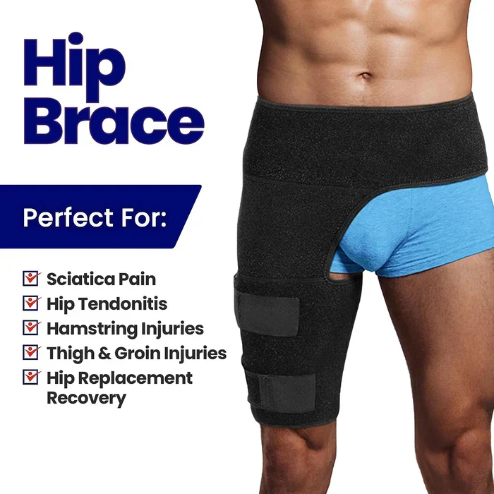 Hüft- und Oberschenkelbandage | Verstellbare Kompressionsstütze | Atmungsaktiv & Stabilisierend | Neopren