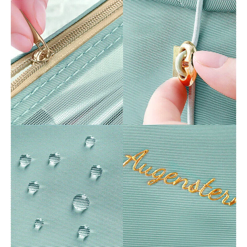 Reise Kosmetiktasche mit 4 Fächern | Faltbare Hänge-Kulturtasche aus Nylon | Abnehmbarer Make-up Organizer