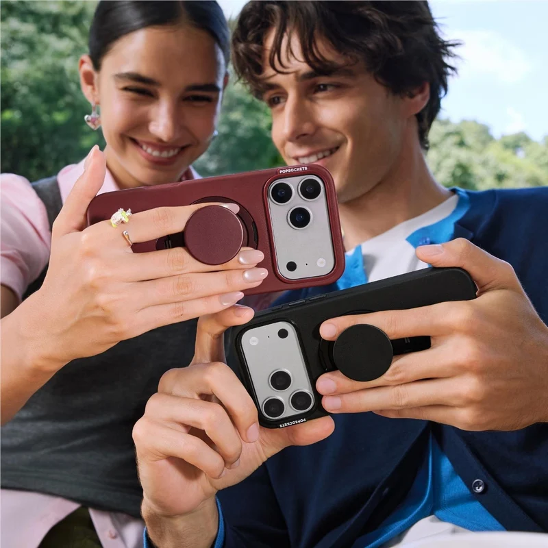 PopSockets Low-Pro MagSafe Protective Case with Built-in Grip Stand for iPhone 18 Pro (Burgundy)