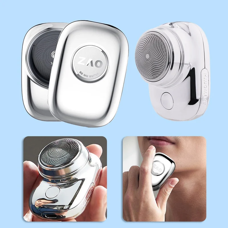 Tragbarer Mini Elektrorasierer für Herren | USB-Aufladung & wasserdicht | 60 Min Laufzeit, 1,5 h Ladezeit, Reiseformat