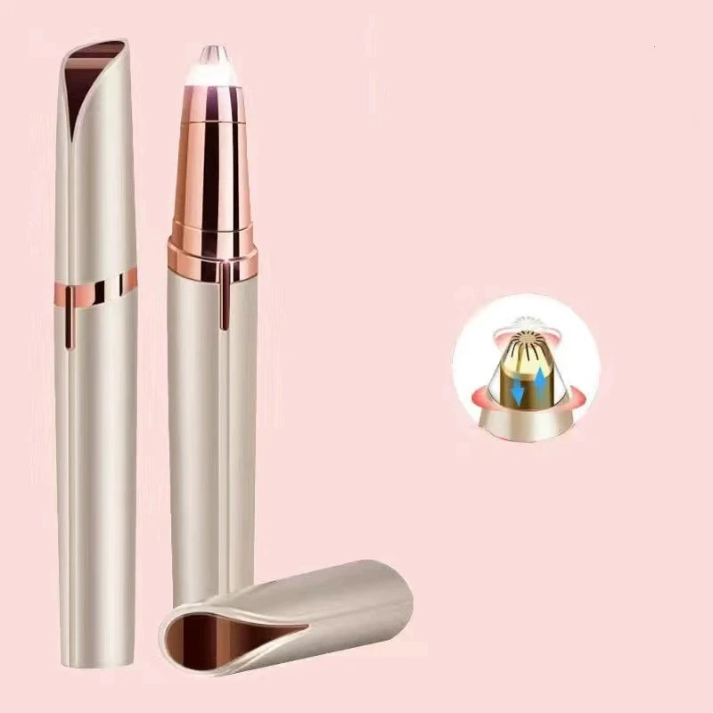 Präzisions-Epilierer für Augenbrauen & Gesicht | 18K Goldspitze mit LED-Licht | schmerzarm & wiederaufladbar | 1+1 Set