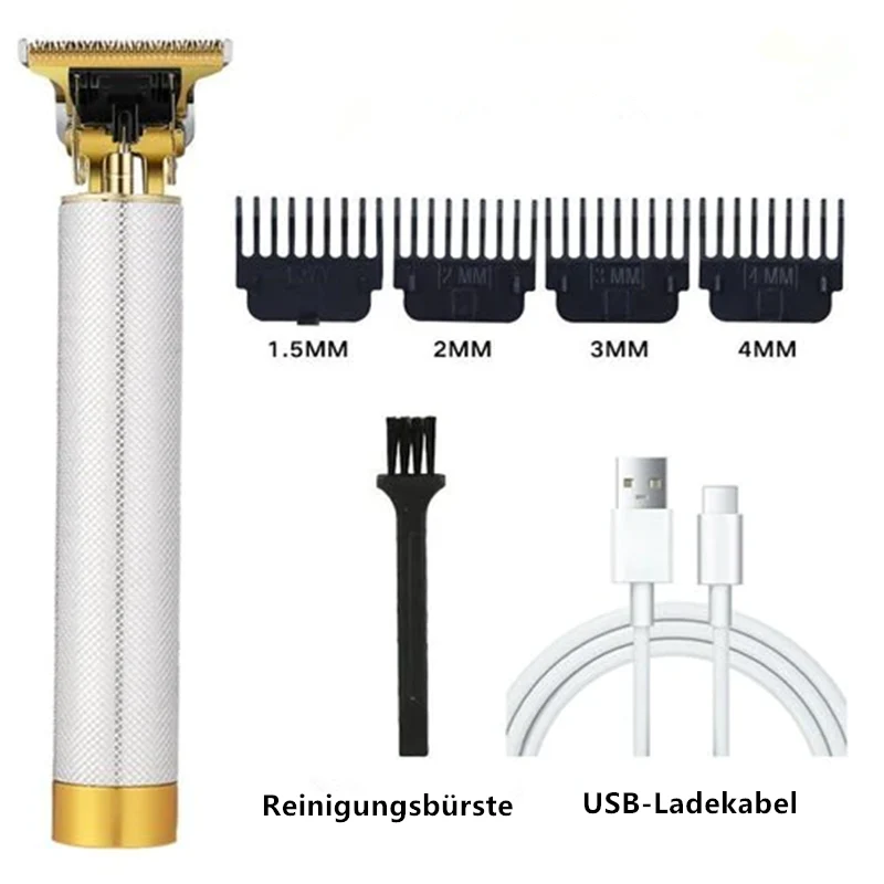 Vintage elektrischer Haarschneider mit T-Klinge 30 mm | 2 Modi, präzises Konturieren & Trockenrasur | 2200 mAh, bis 6 Std Laufzeit
