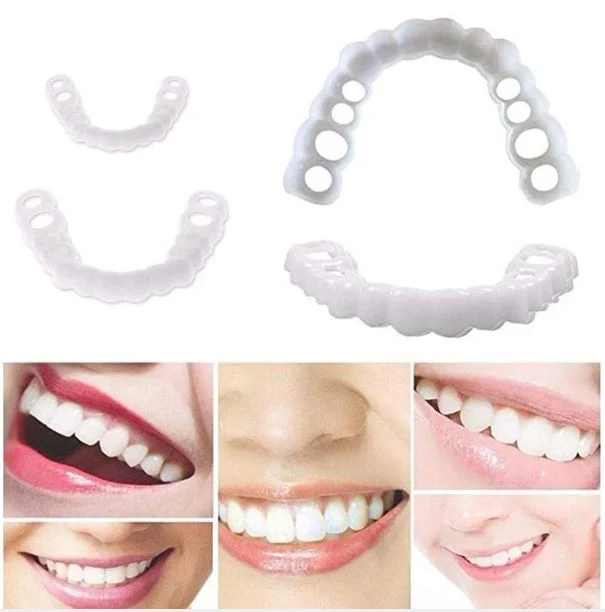 Kosmetische Snap-On Veneers Zahnprothese | Flexibles Zahn-Cover natürlich weiß | Wiederverwendbar, DIY-Anpassung per Warmwasser