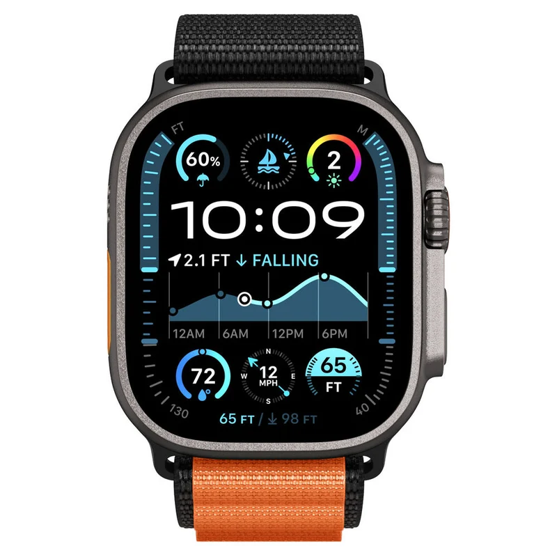 Spigen Apple Watch 49mm 46mm 45mm 44mm 42mm WBF1 Band (Black Orange)