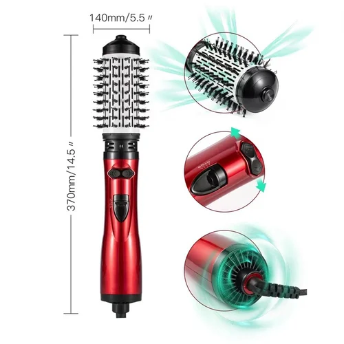 Haartrockner mit Bürste | 2-in-1 Föhn & Styler | 360° Rotation & Ionen-Technologie