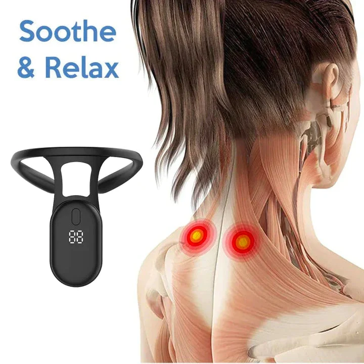 Tragbares Nackenmassagegerät kabellos | Vibrationsmassage für Nacken & Schultern | leicht & ergonomisch | Neck & Shoulder Relax