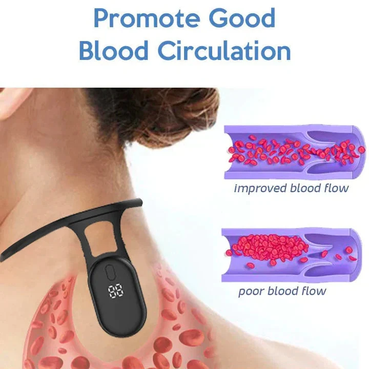 Tragbares Nackenmassagegerät kabellos | Vibrationsmassage für Nacken & Schultern | leicht & ergonomisch | Neck & Shoulder Relax