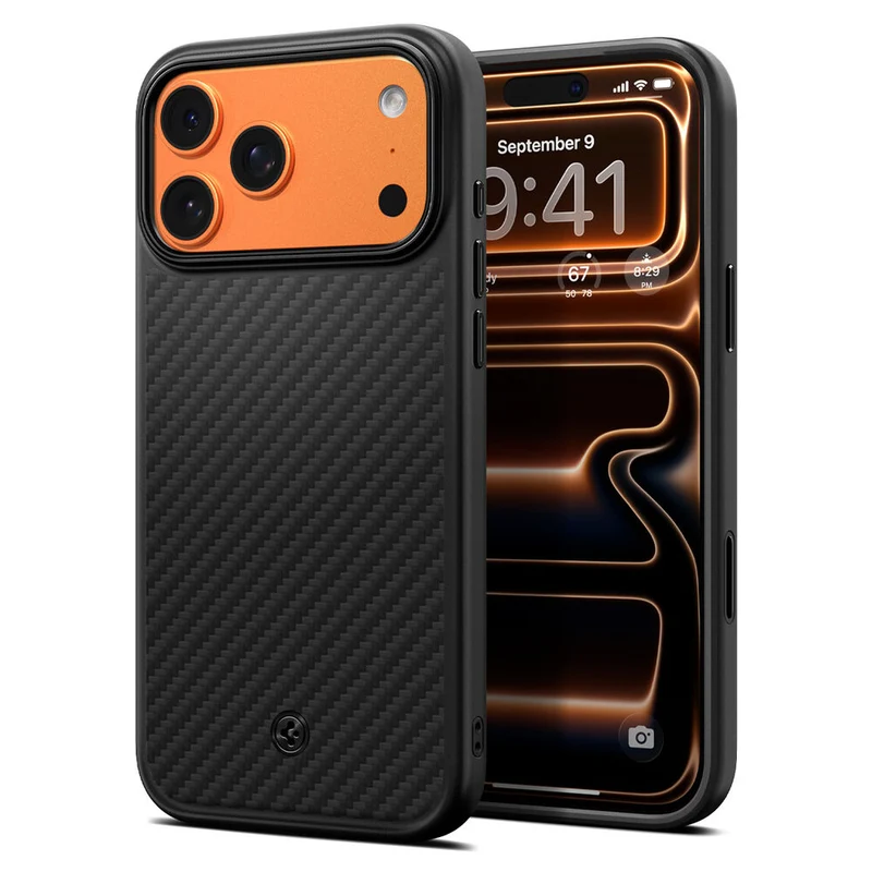 SPIGEN Enzo Aramid Camera Control Button MagSafe Case for iPhone 18 Pro/17 Pro (Black)