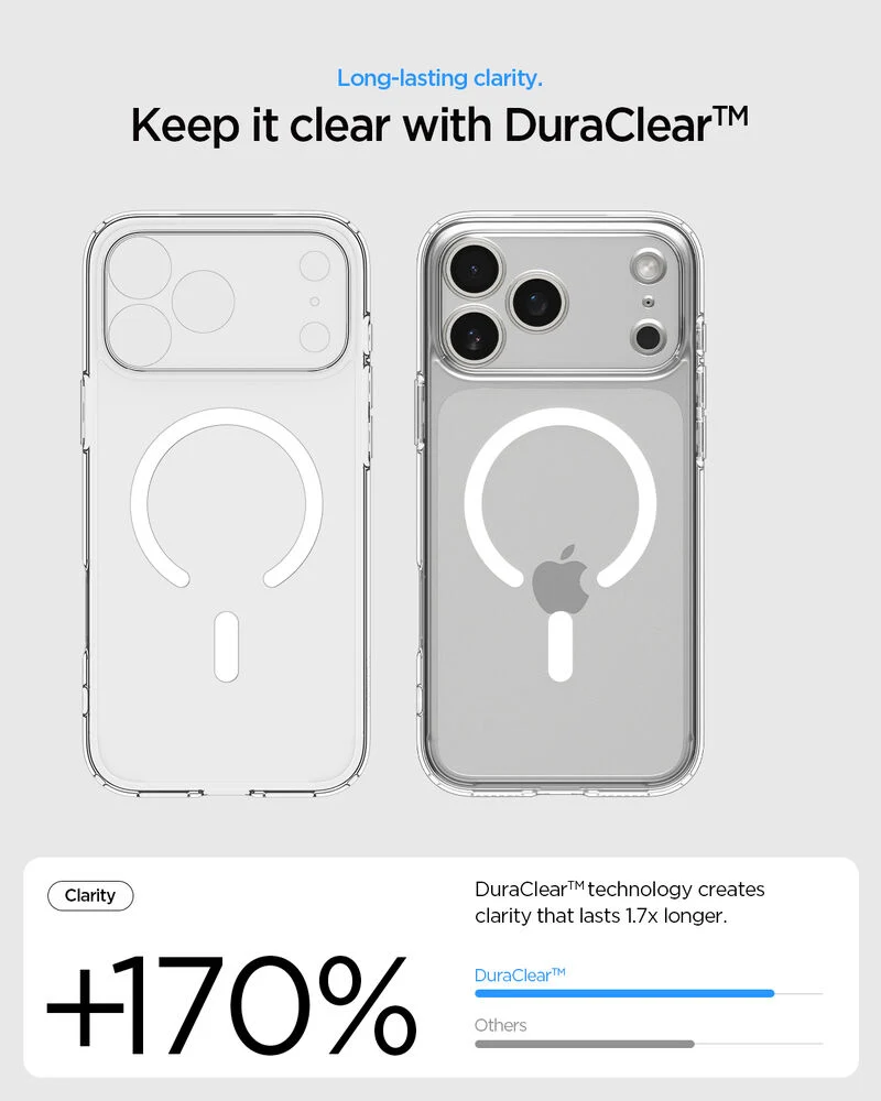 SPIGEN Ultra Hybrid MagSafe Case for iPhone 18 Pro/17 Pro (Frost Clear Case/White Ring)