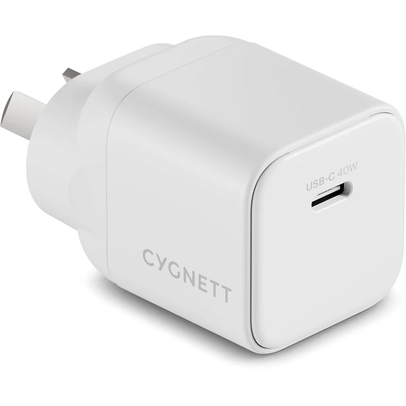 Cygnett Charge & Connect 40W Wall Charger with 1m C-C Cable (White)