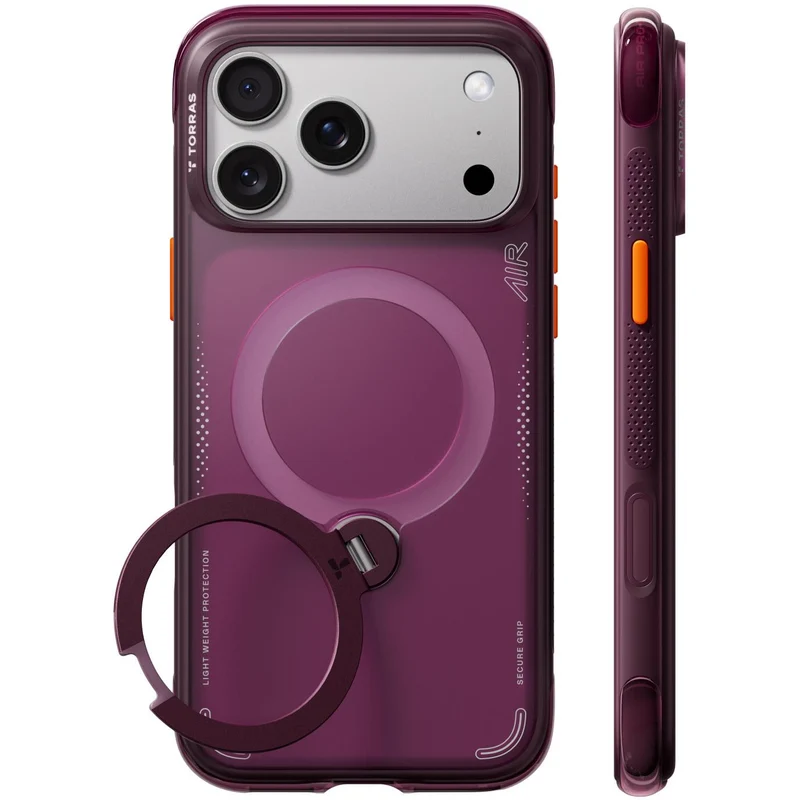 Torras Ostand Q3 Air Case for iPhone 18 Pro (Cosmic Purple)