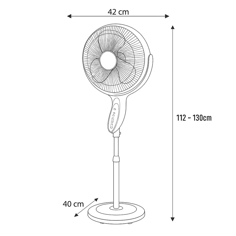 Sheffield Height Adjustable Pedestal Fan with Remote Control Oscillating Self Standing in White