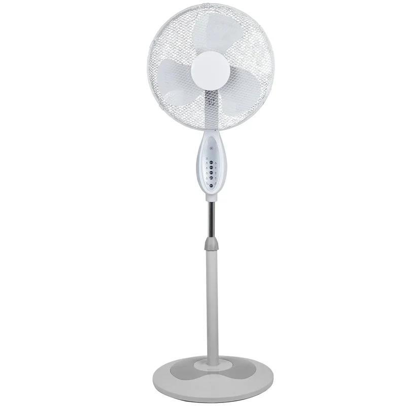 Sheffield Height Adjustable Pedestal Fan with Remote Control Oscillating Self Standing in White