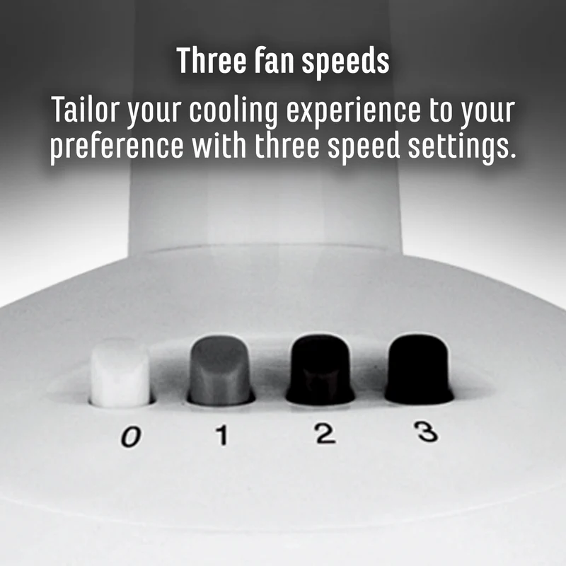 Sheffield 30cm Desk/Table Fan with 3 Speed Settings in White (PL705)