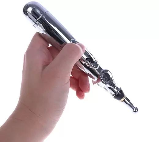 Elektrischer Akupressur Stift mit Impulsfunktion | 9 Intensitätsstufen & 3-in-1 Massageköpfe | Handliches Massagegerät