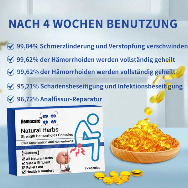 Pflanzliche Hämorrhoiden Kapseln | 60 Stück für tägliche Anwendung | natürliche Unterstützung bei Beschwerden & Sitzkomfort