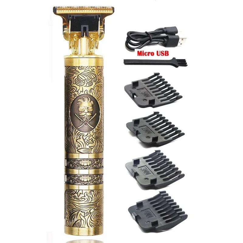 Elektrischer Haartrimmer mit Titan- & Edelstahlklingen | LCD-Display & 1200mAh Akku | Wasserdicht | Für Bart, Konturen & Kopf