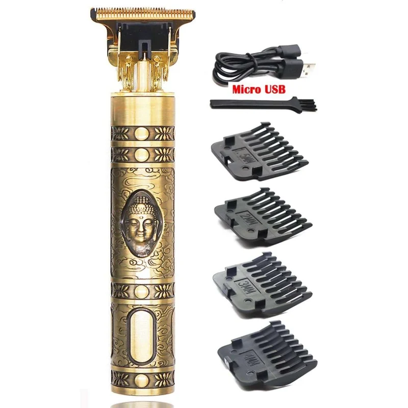 Elektrischer Haartrimmer mit Titan- & Edelstahlklingen | LCD-Display & 1200mAh Akku | Wasserdicht | Für Bart, Konturen & Kopf