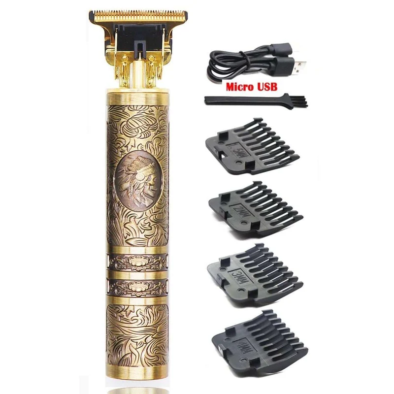 Elektrischer Haartrimmer mit Titan- & Edelstahlklingen | LCD-Display & 1200mAh Akku | Wasserdicht | Für Bart, Konturen & Kopf
