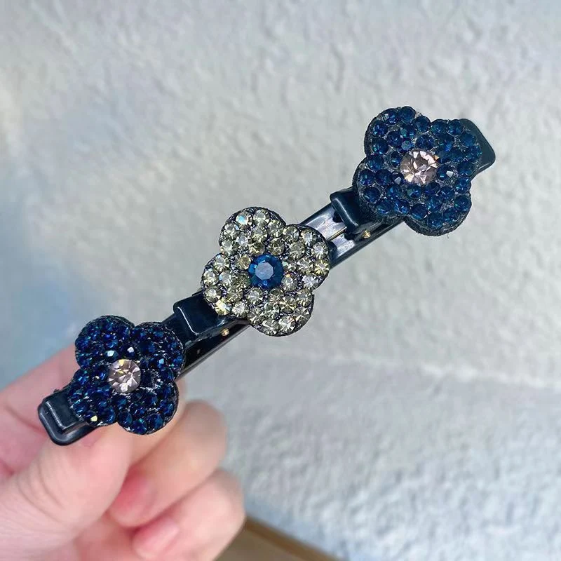 Kristallverzierte Haarspangen 4er-Set | Elegantes Haaraccessoire für schnelle Frisuren | Sicherer Halt | Für Alltag & Events