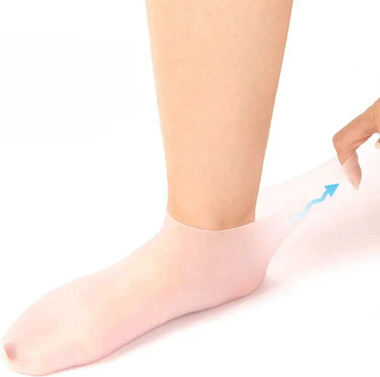 Silikon Fersensocken 1+1 Set | feuchtigkeitsspendend & wiederverwendbar | für weiche, glatte Füße | elastisch & rutschfest