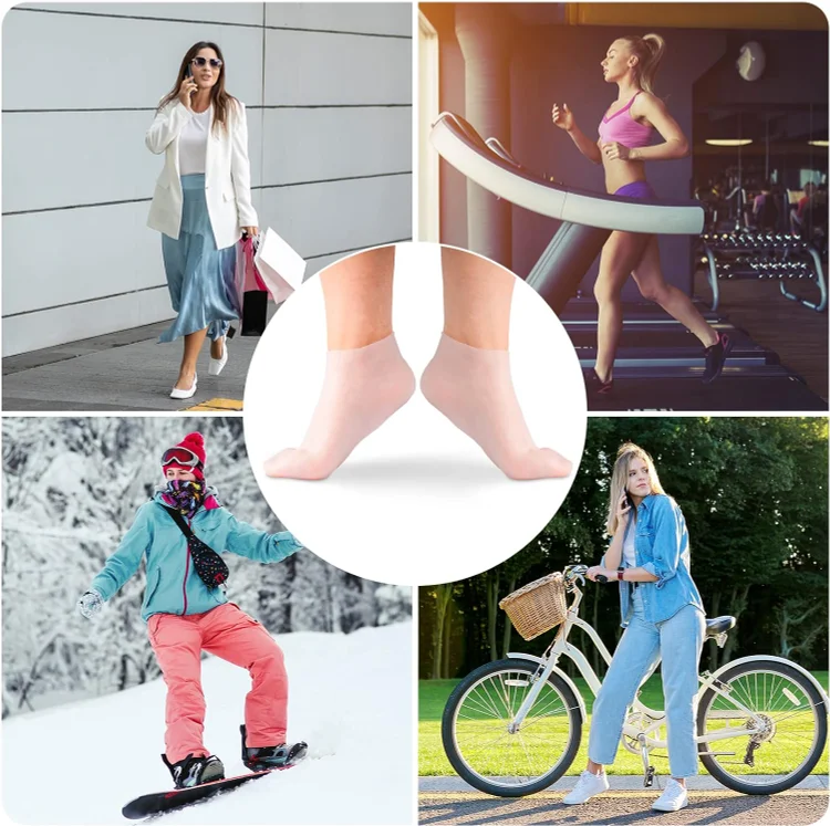 Silikon Fersensocken 1+1 Set | feuchtigkeitsspendend & wiederverwendbar | für weiche, glatte Füße | elastisch & rutschfest