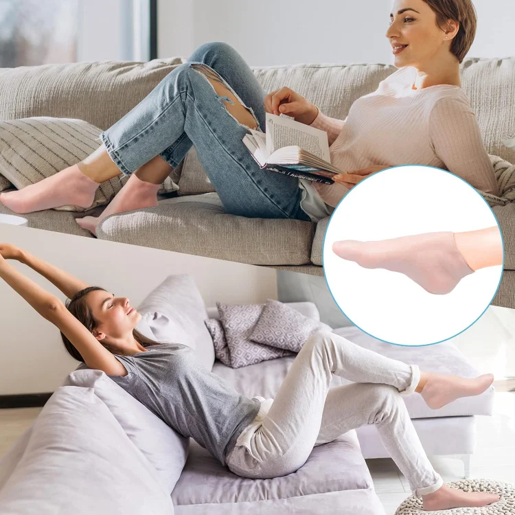 Silikon Fersensocken 1+1 Set | feuchtigkeitsspendend & wiederverwendbar | für weiche, glatte Füße | elastisch & rutschfest