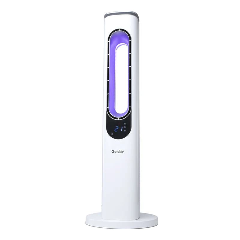 Goldair 94cm 50W Bladeless Electric Cooling Tower Fan with Remote/Mood Light - White