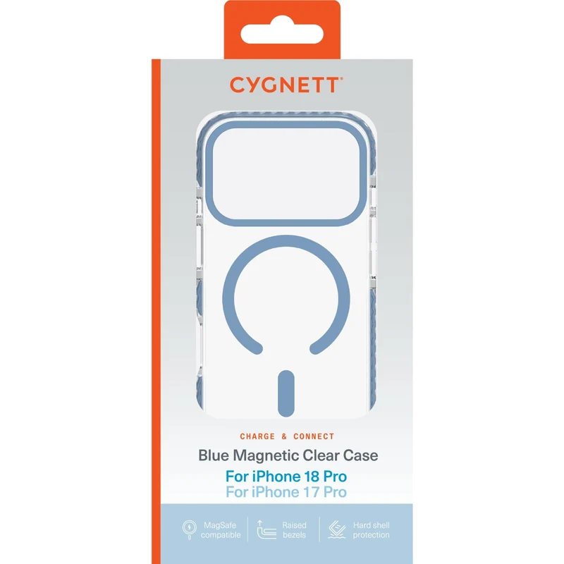 Cygnett Charge and Connect MagSafe Case for iPhone 18 Pro/17 Pro (Forever Blue)