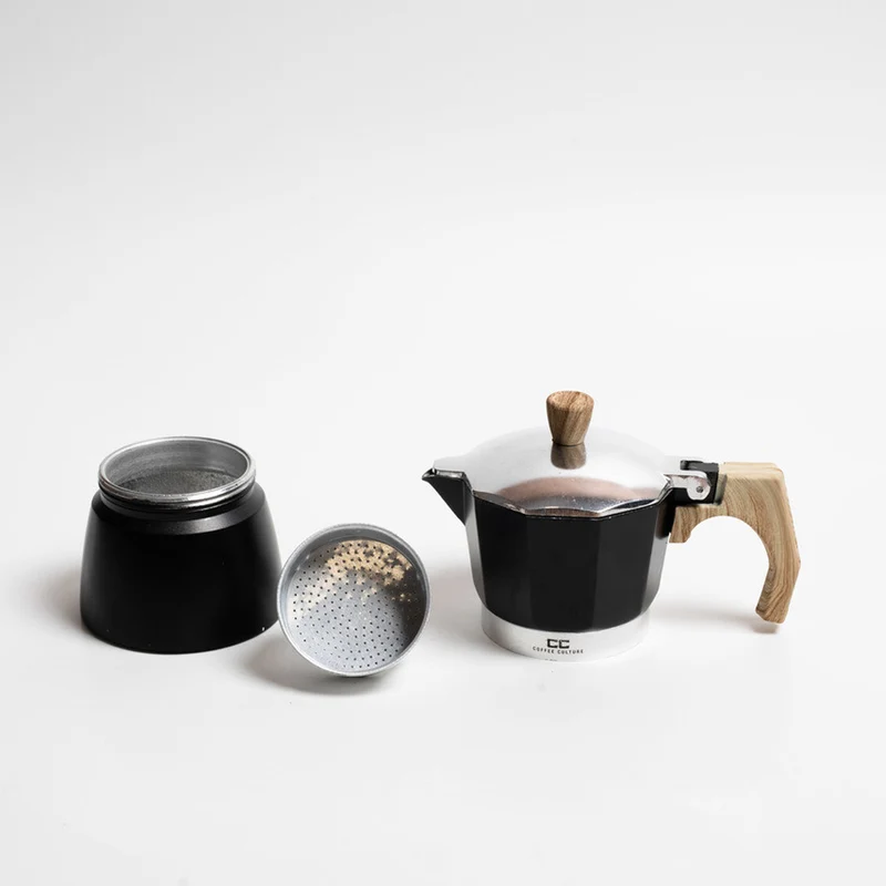Coffee Culture 3-Cup (30ml) Stovetop Espresso Maker (Black)