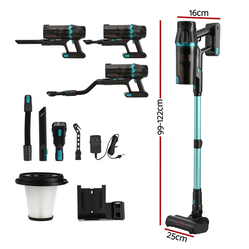 DEVANTI 30000Pa Cordless Stick Vacuum Cleaner 4-in-1 Handheld Vac Green
