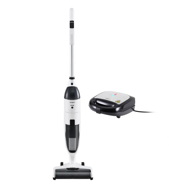 Devanti Cordless Wet Dry Vacuum Mop plus 3-in-1 Sandwich Waffle Maker