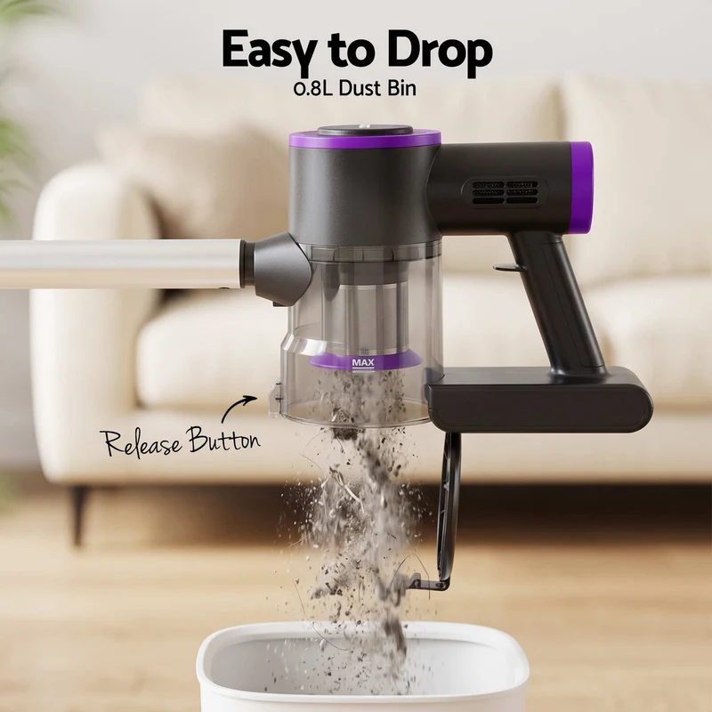 Devanti 3-in-1 Corded Stick Vacuum Cleaner 16000Pa Strong Suction Purple
